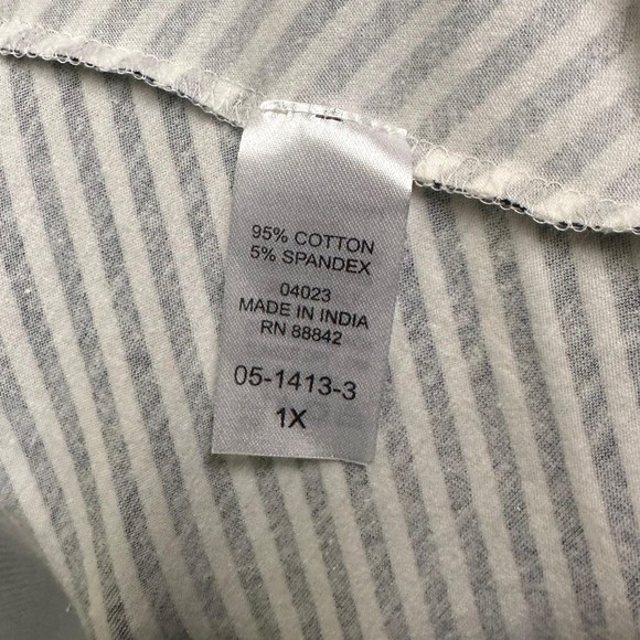 Woman Within Blue and White Striped Sleeveless Maxi Dress, 1X, NWT - Picture 6 of 6